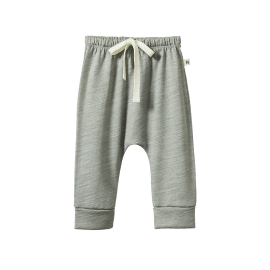 Nature Baby Merino Drawstring Pants - Grey Marl