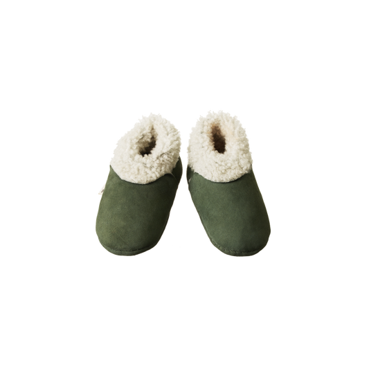 Nature Baby Lamskin Booties - Thyme