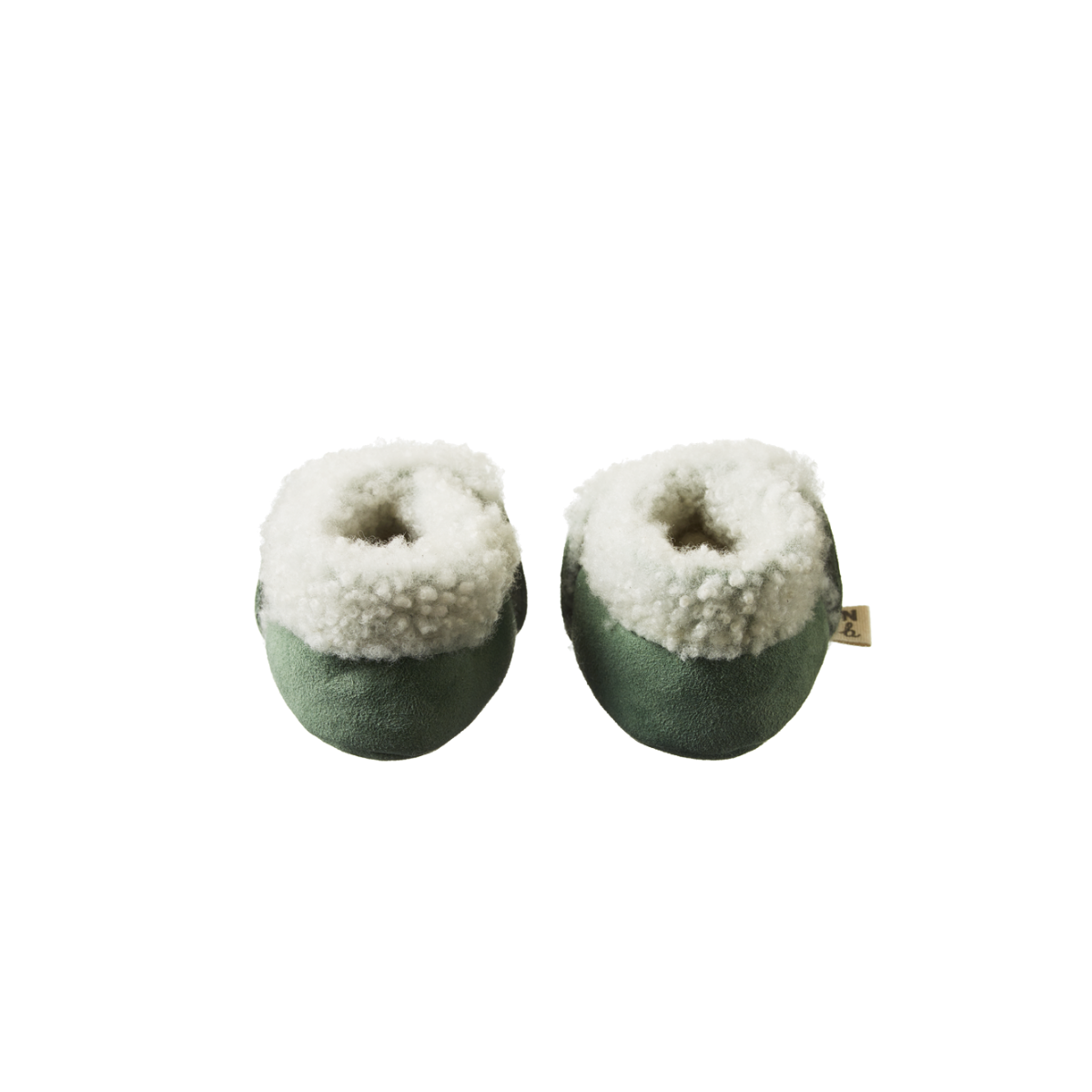 Nature Baby Lamskin Booties - Lily Pad