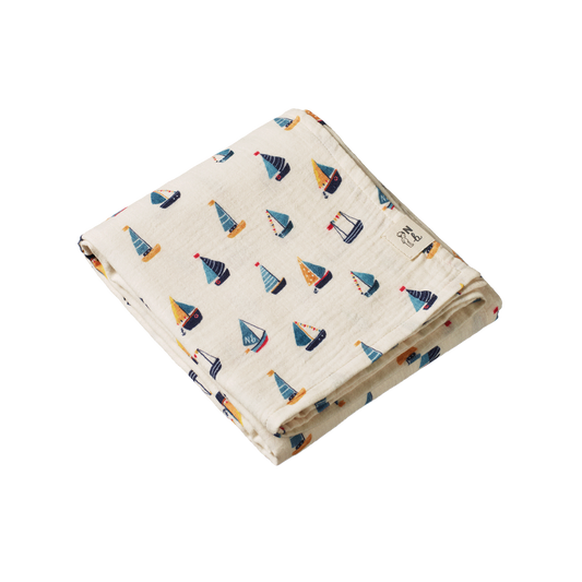 Nature Baby Muslin Wrap - Regatta Print