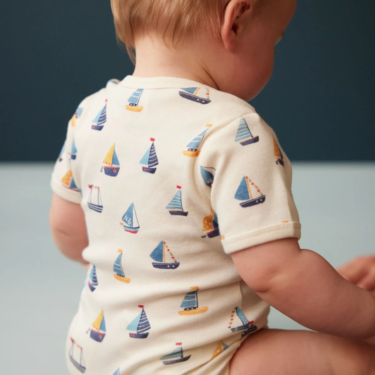 Nature Baby Short Sleeve Bodysuit - Regatta Print