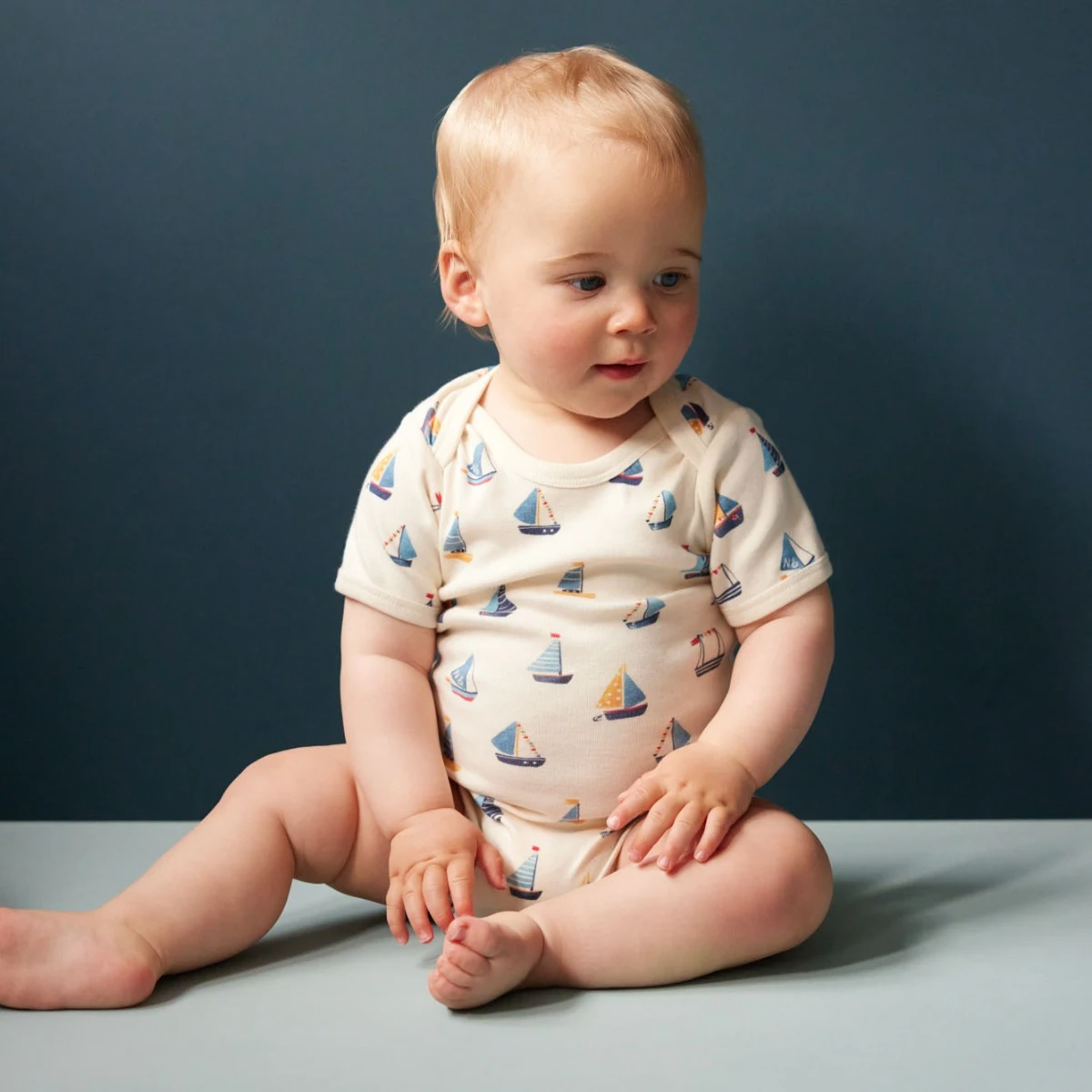 Nature Baby Short Sleeve Bodysuit - Regatta Print