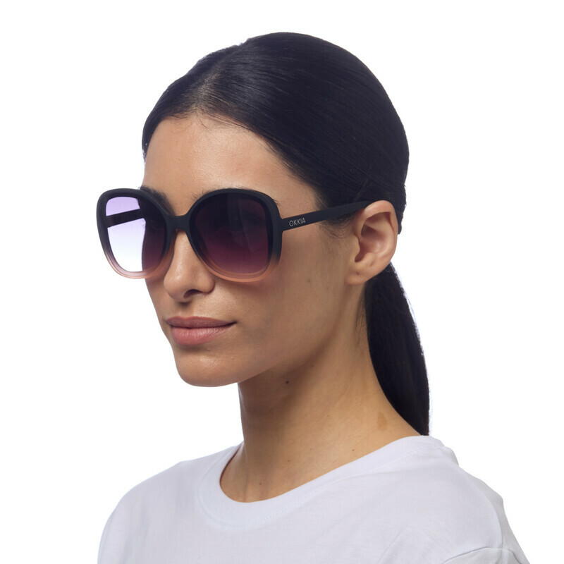 Okkia OK019 Anna Sunglasses - Black Shaded Rose/Black
