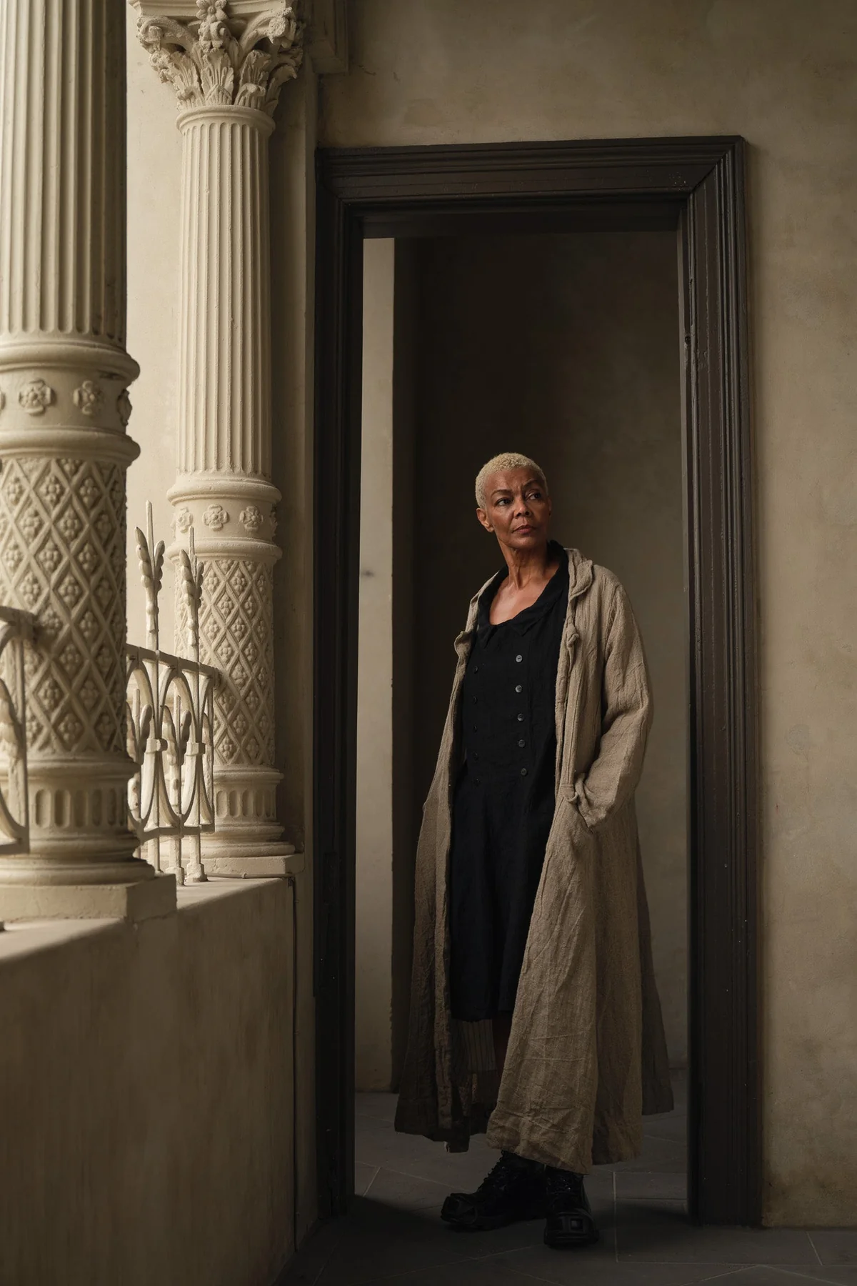 Meg By Design Olivier Coat Raw Linen - Natural Stripe