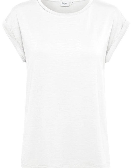 Saint Tropez Adelia Roll Cuff T-Shirt - White