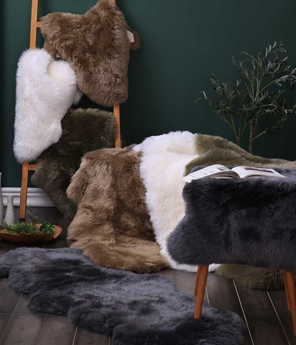 M. M Linen New Zealand Wool Sheepskin Rugs