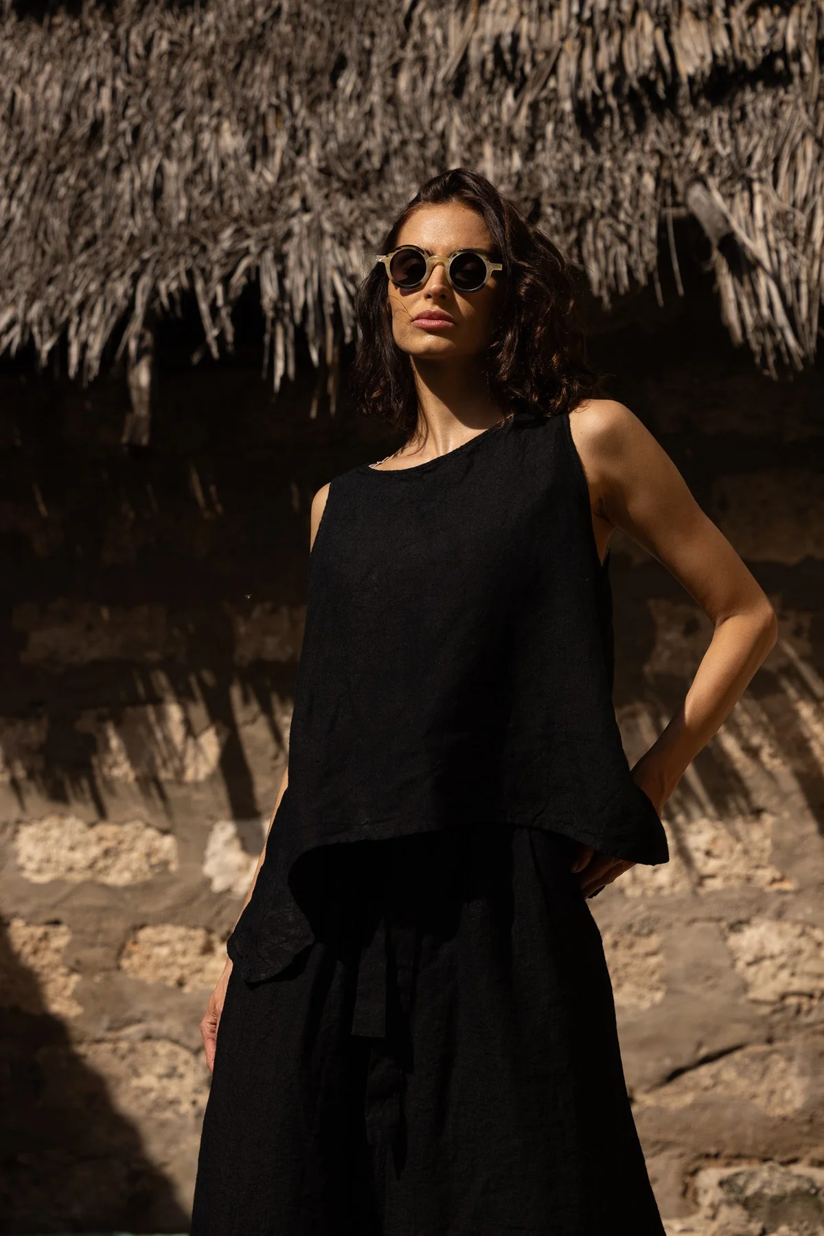 Meg By Design Taji Top Linen - Ice