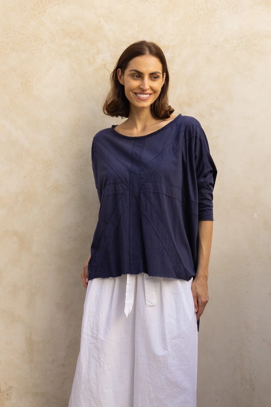 Meg By Design Union Tee Cotton - Indigo