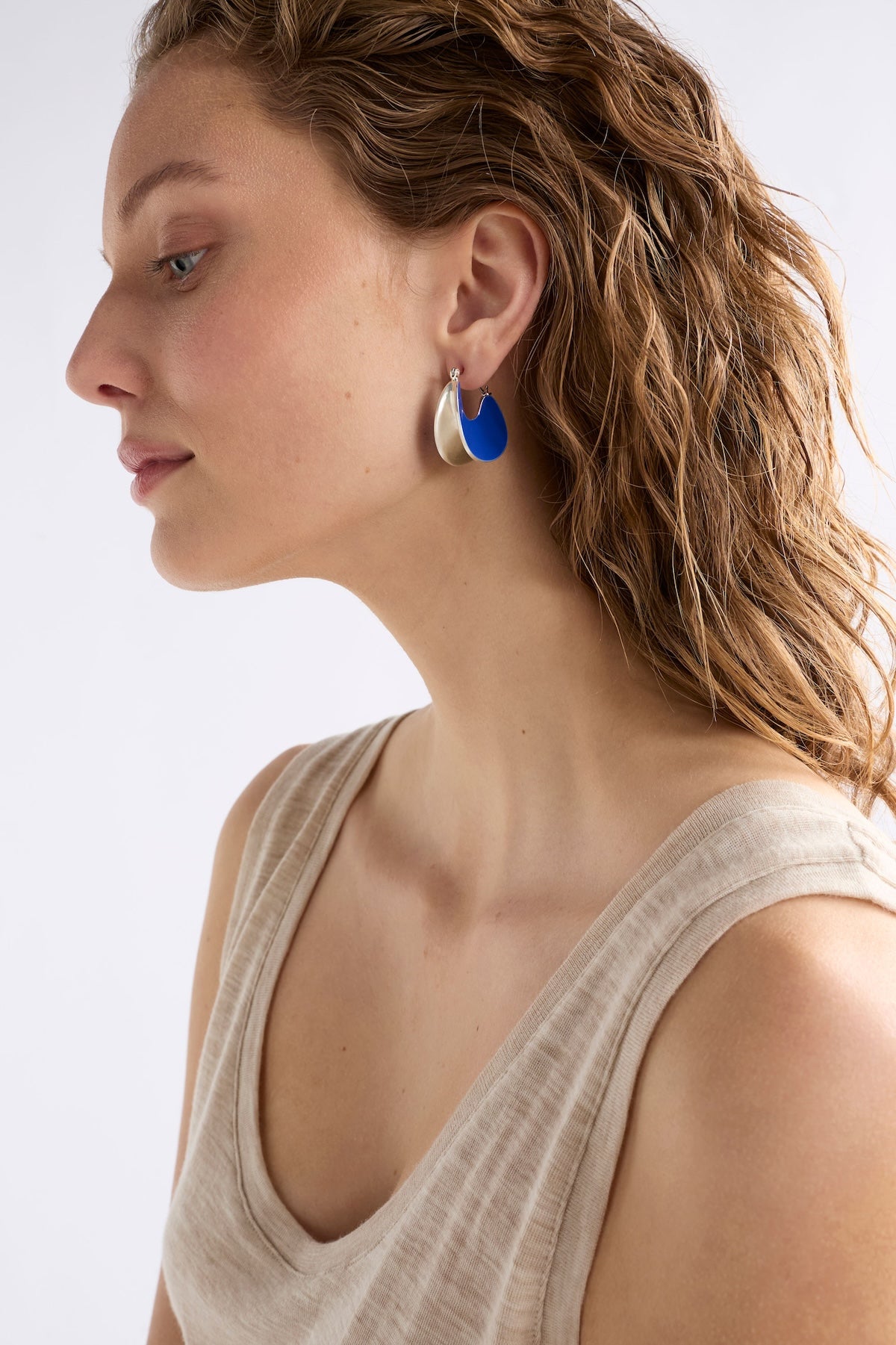 Elk Apenn Large Hoop Earring - Electric Blue