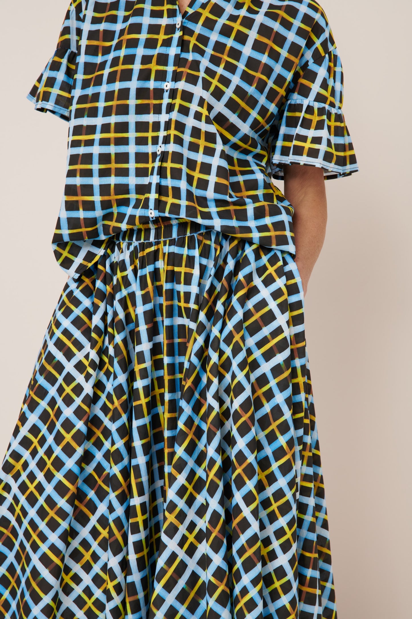 Kowtow Motion Skirt - Neon Tartan