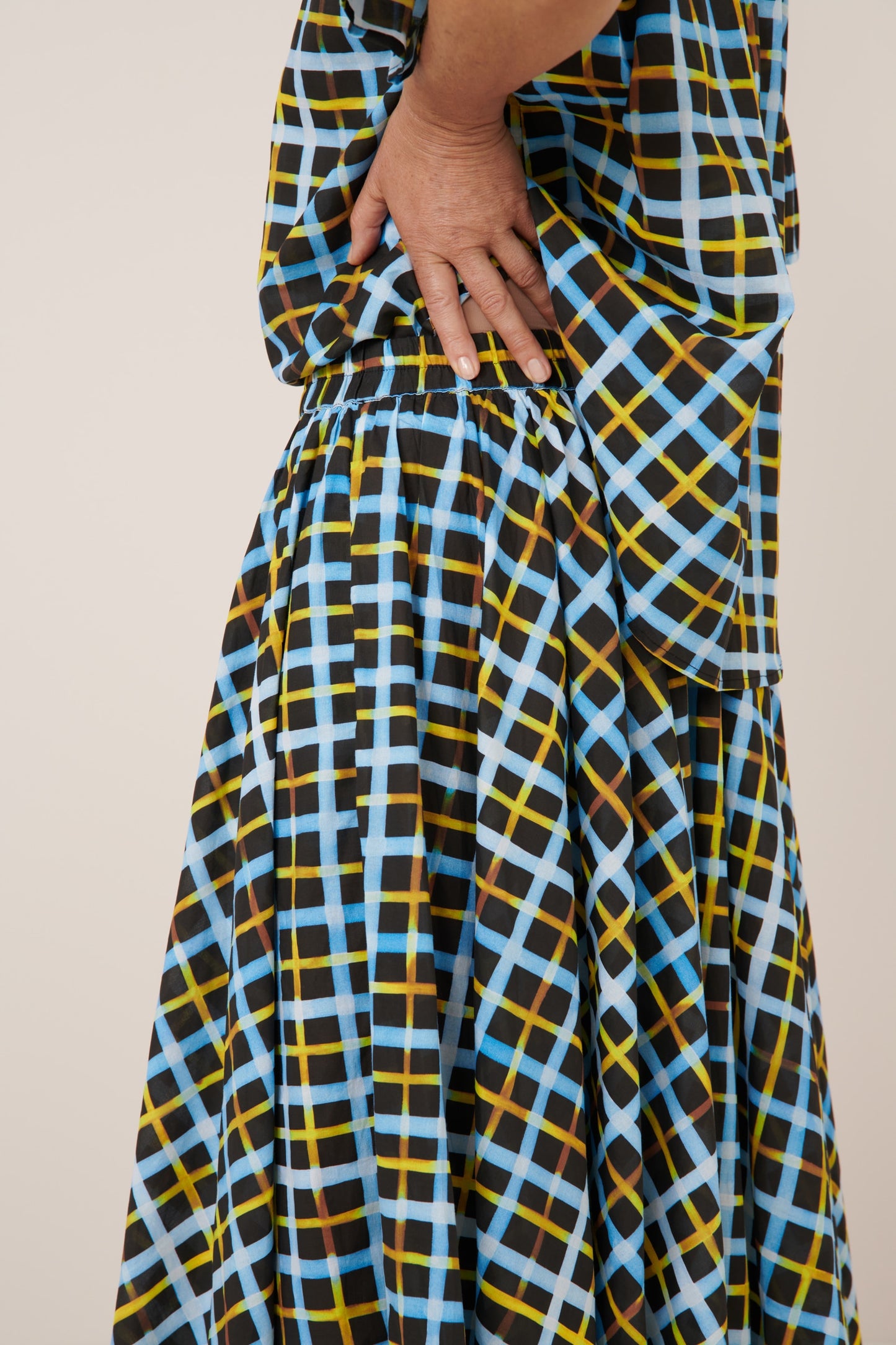 Kowtow Motion Skirt - Neon Tartan