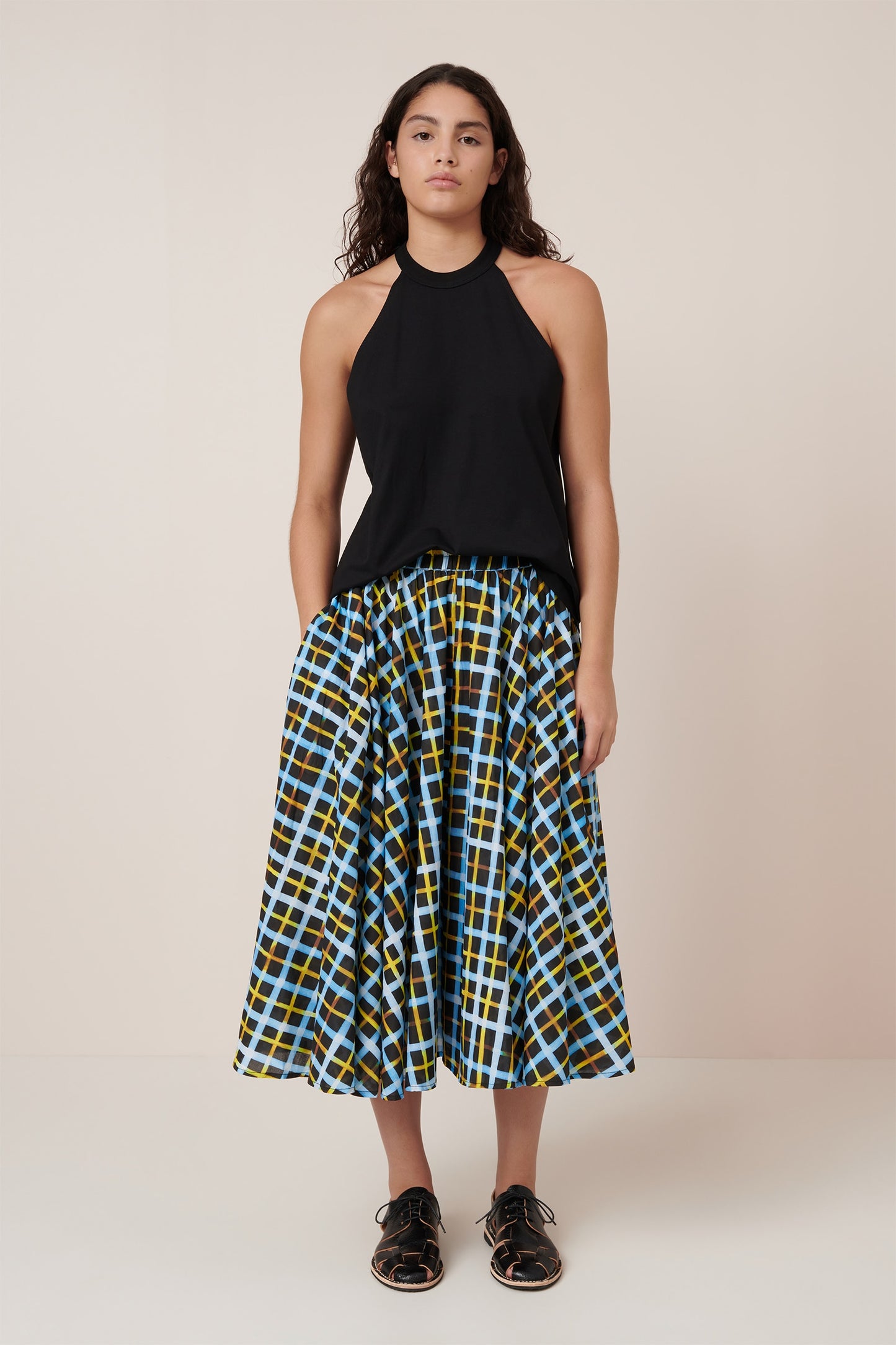 Kowtow Motion Skirt - Neon Tartan
