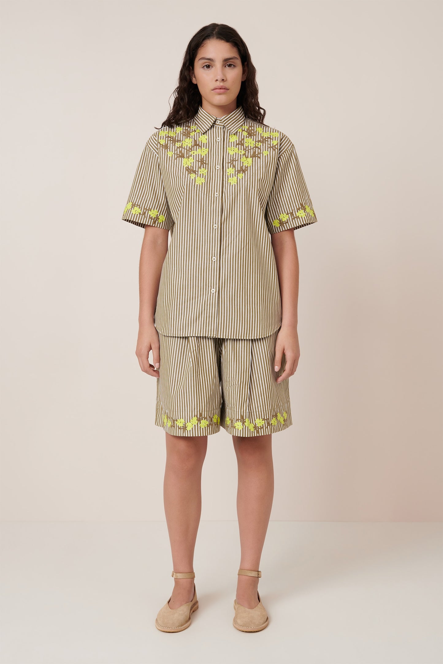 Kowtow Wildflower Shirt - Treetop Stripe