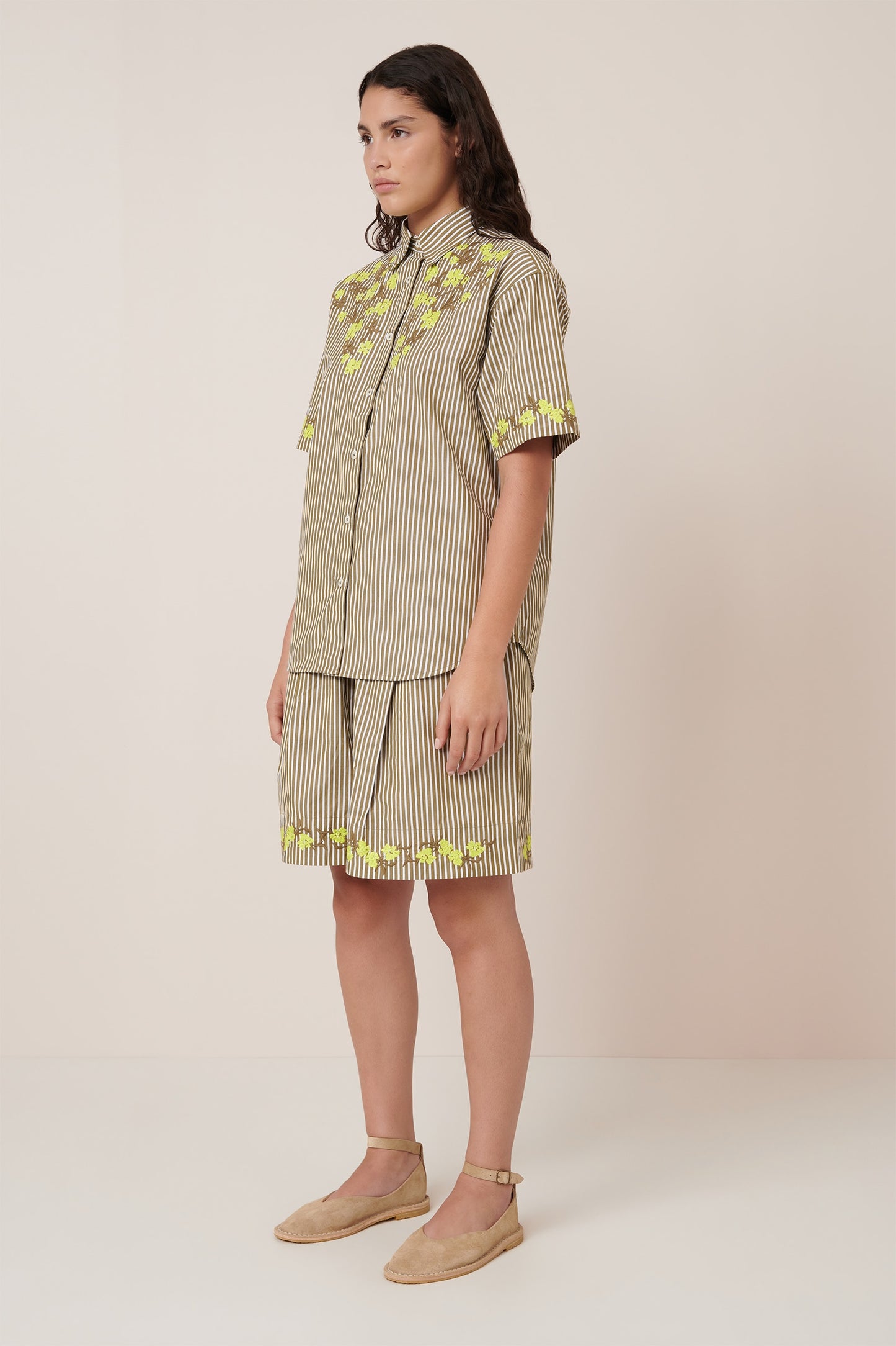 Kowtow Wildflower Shirt - Treetop Stripe