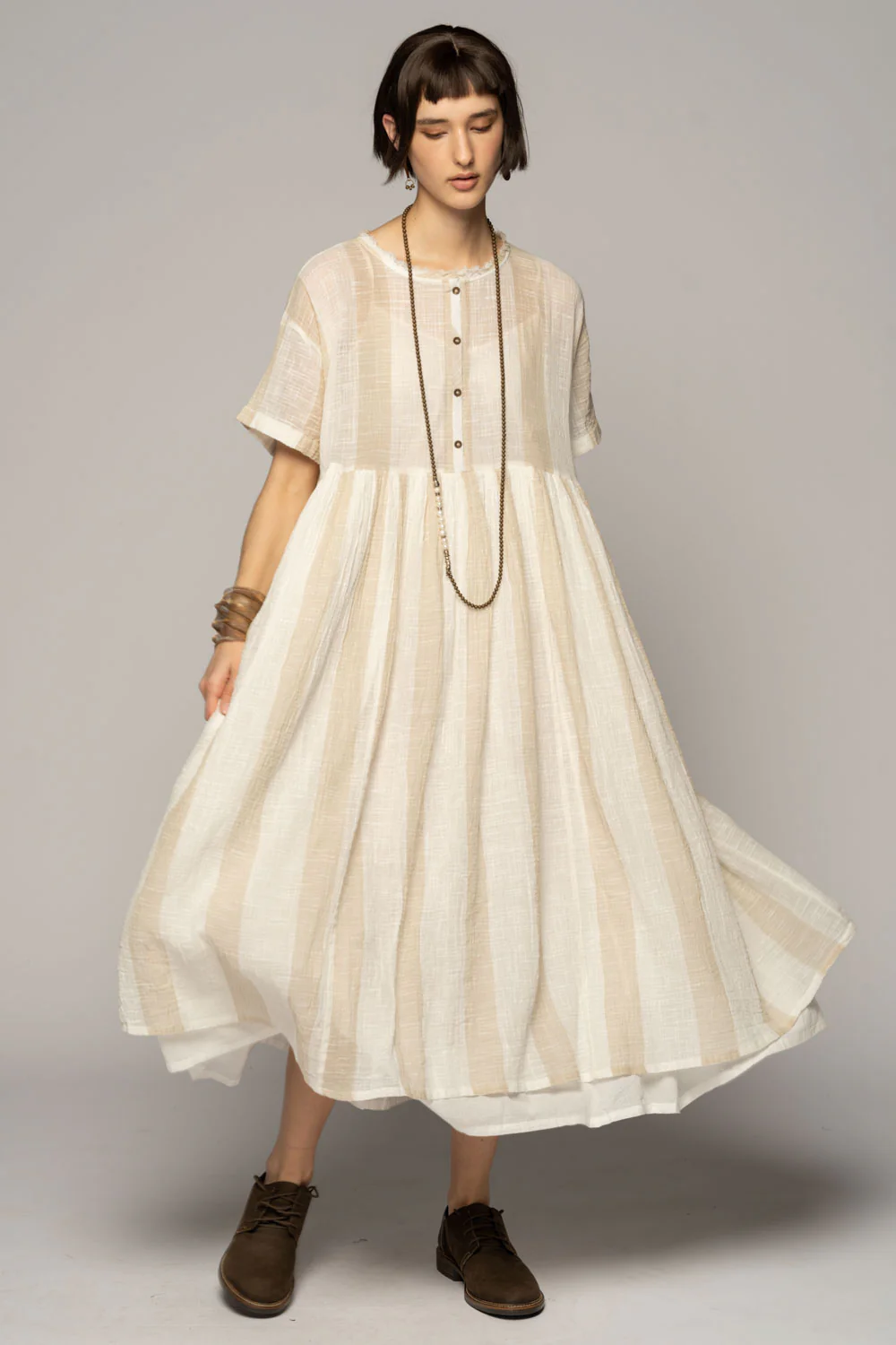 Dogstar Wattle Gather Dress - Natural