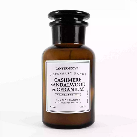 Lanterncove Dispensary 6.5oz Cashmere Sandalwood & Geranium Candle