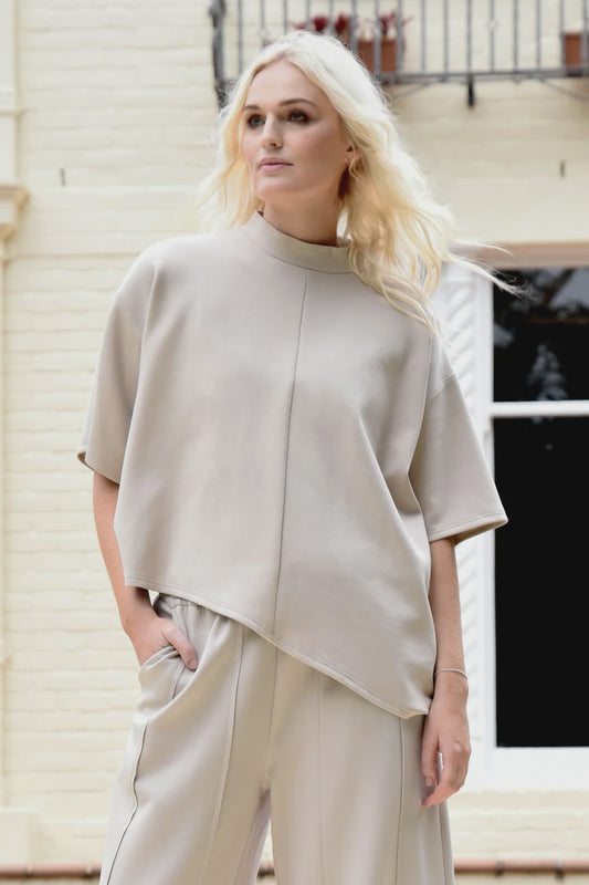 Curate Lounge Effect Top - Bone