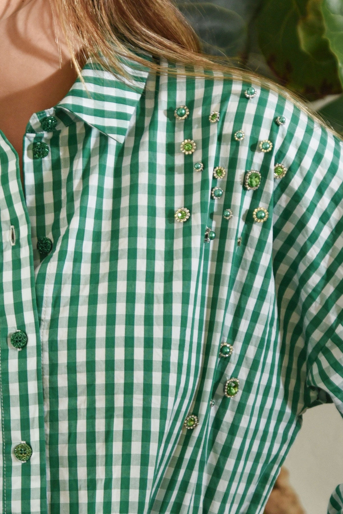 Curate Under The Sun Shirt - Green Gingham