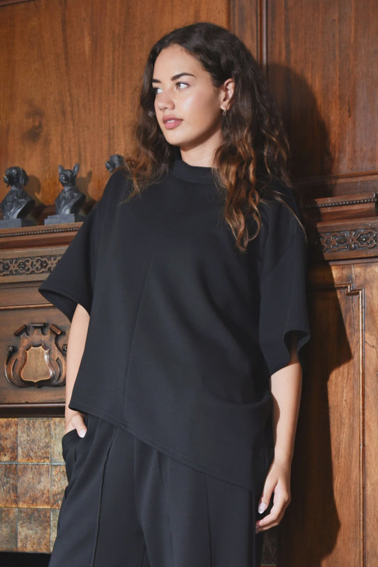 Curate Lounge Effect Top - Black