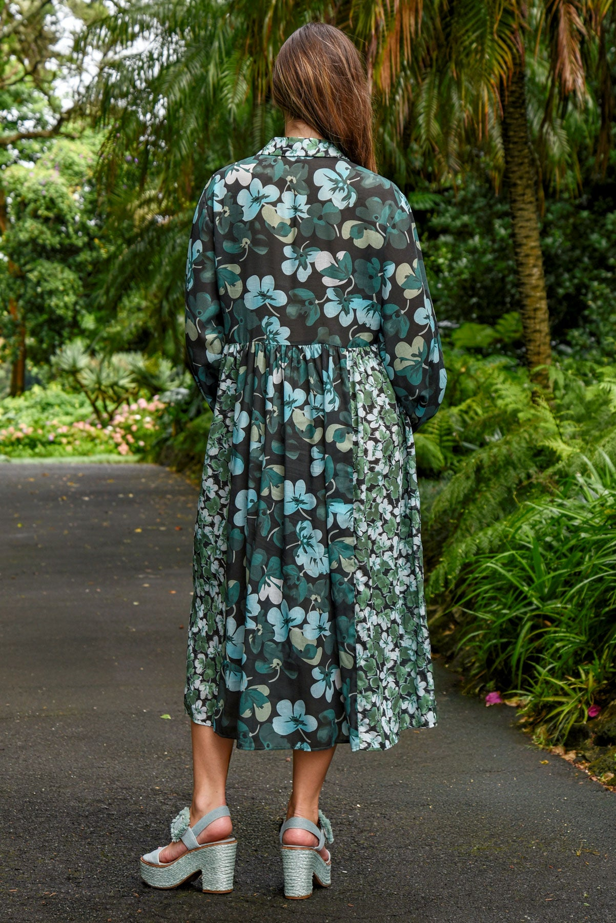 Curate One For The Books Dress - Green Floral