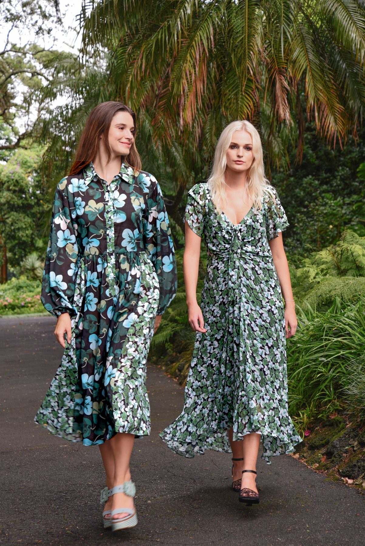 Curate One For The Books Dress - Green Floral