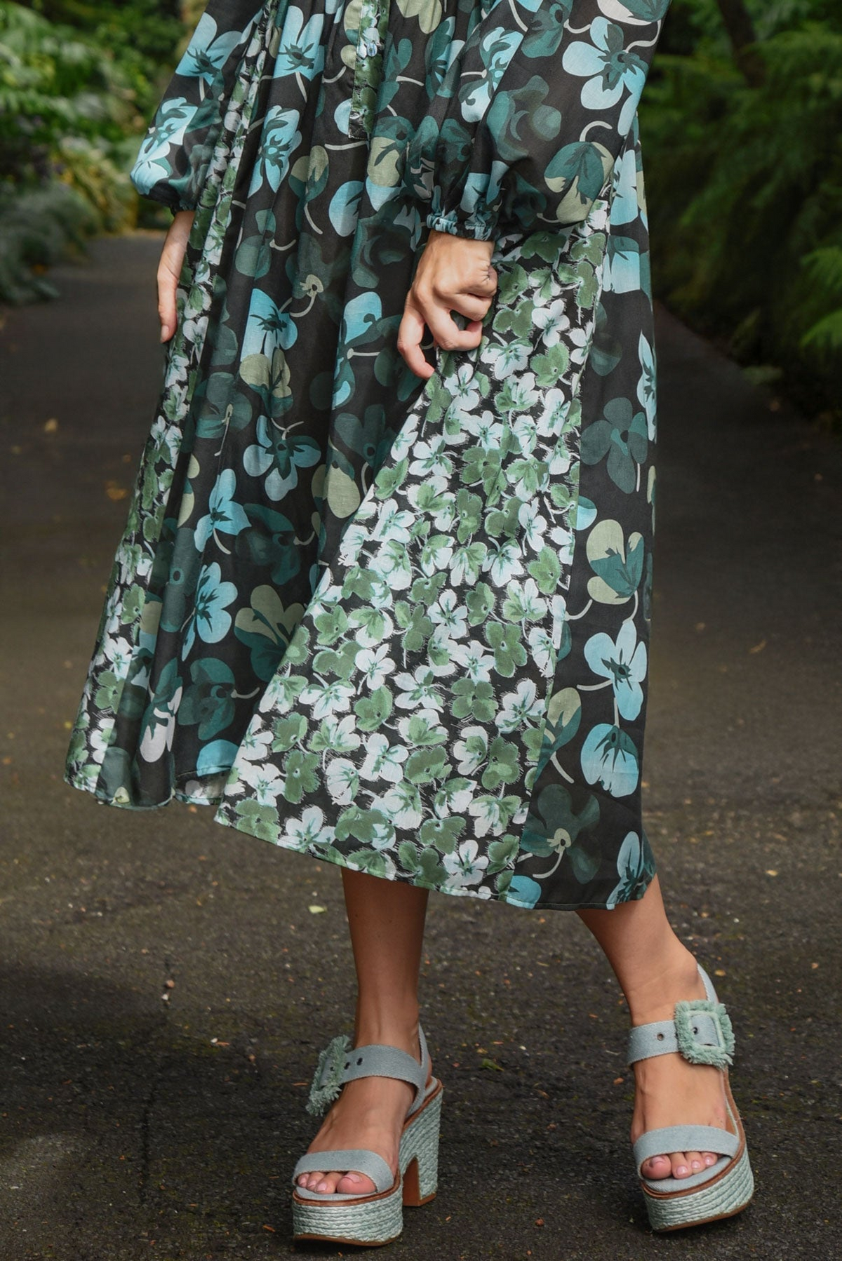 Curate One For The Books Dress - Green Floral