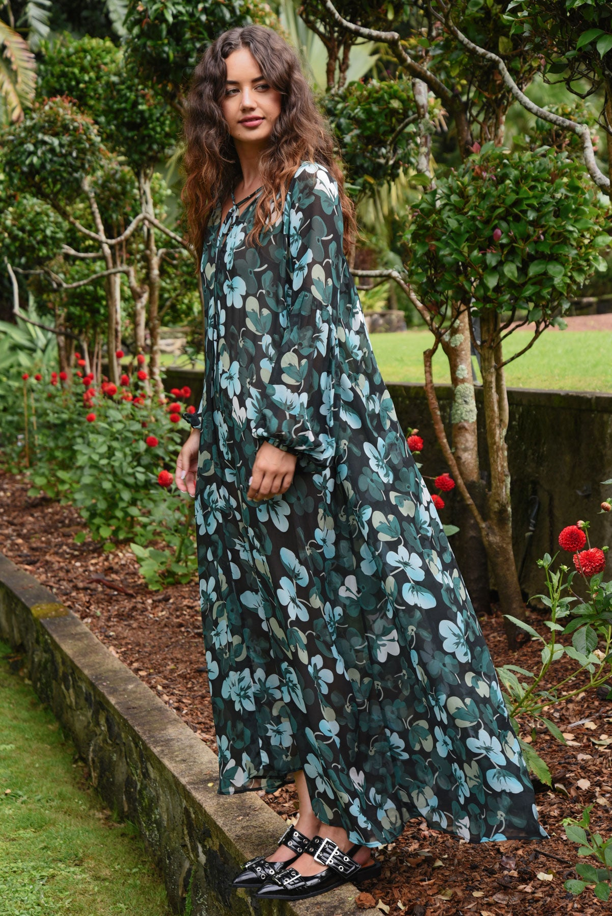 Curate Power Dressing Dress - Green Floral