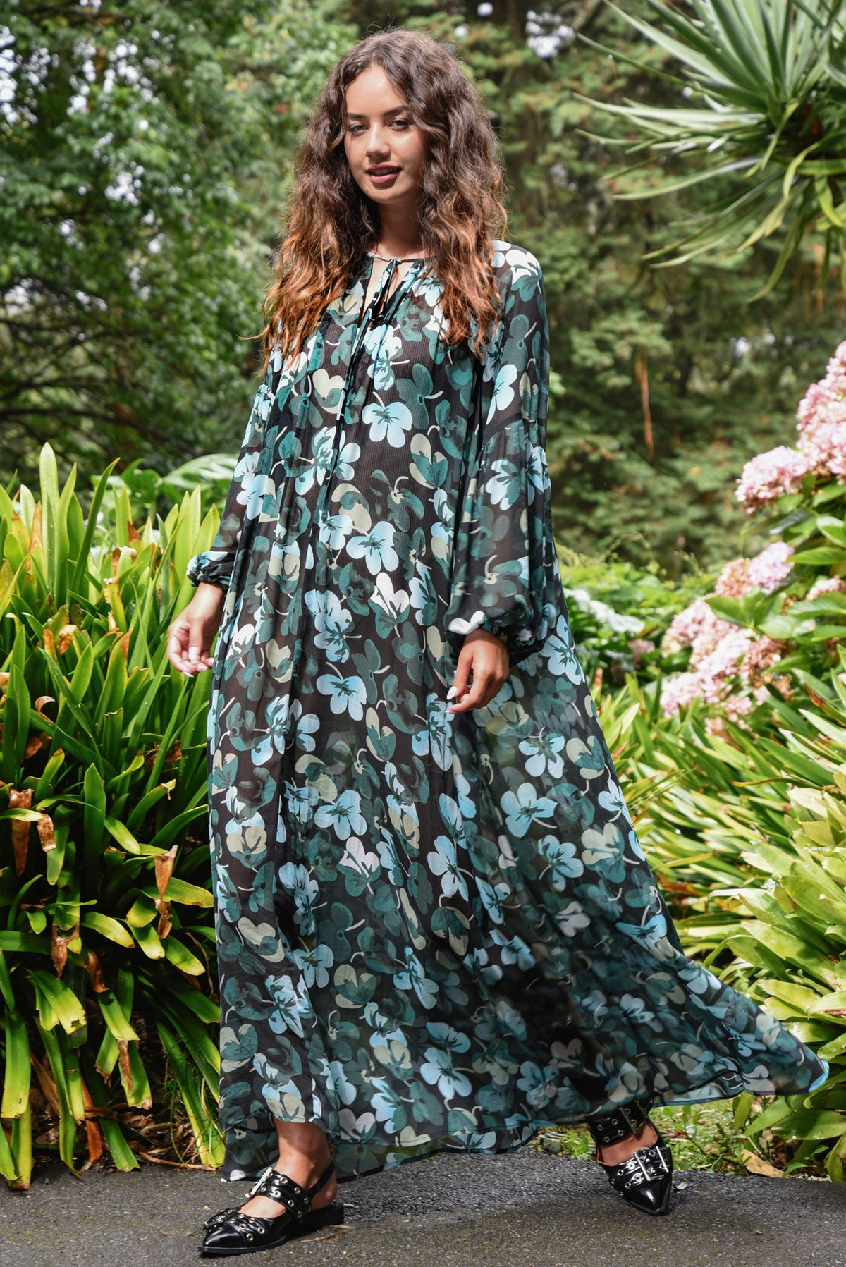Curate Power Dressing Dress - Green Floral