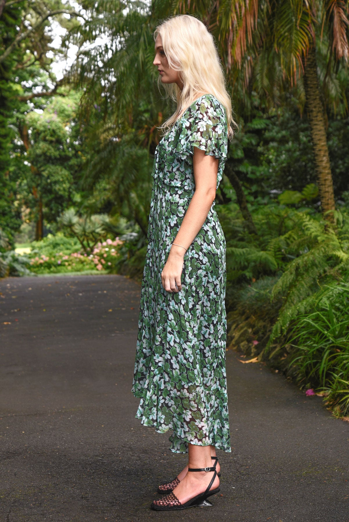 Curate It's A New Day Dress - Green Floral