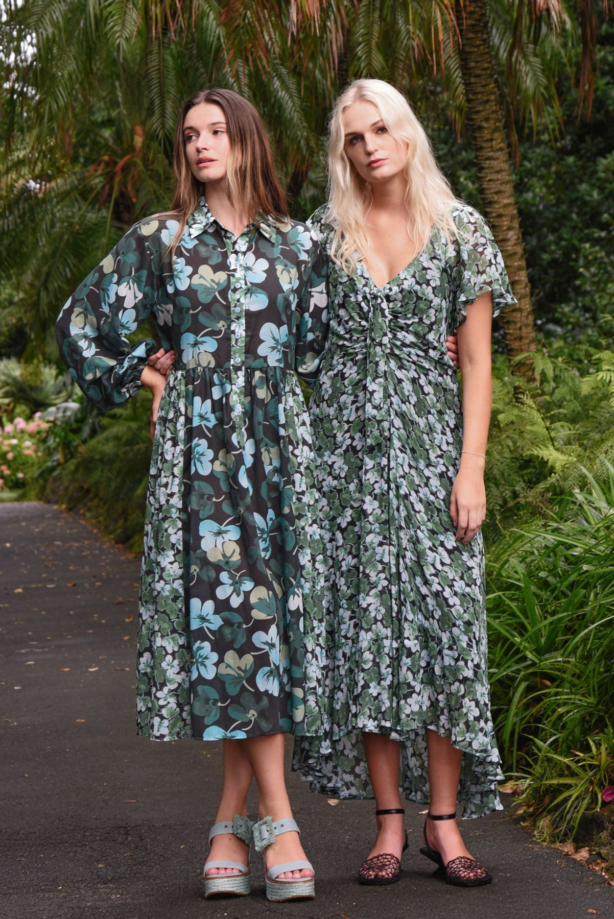 Curate It's A New Day Dress - Green Floral
