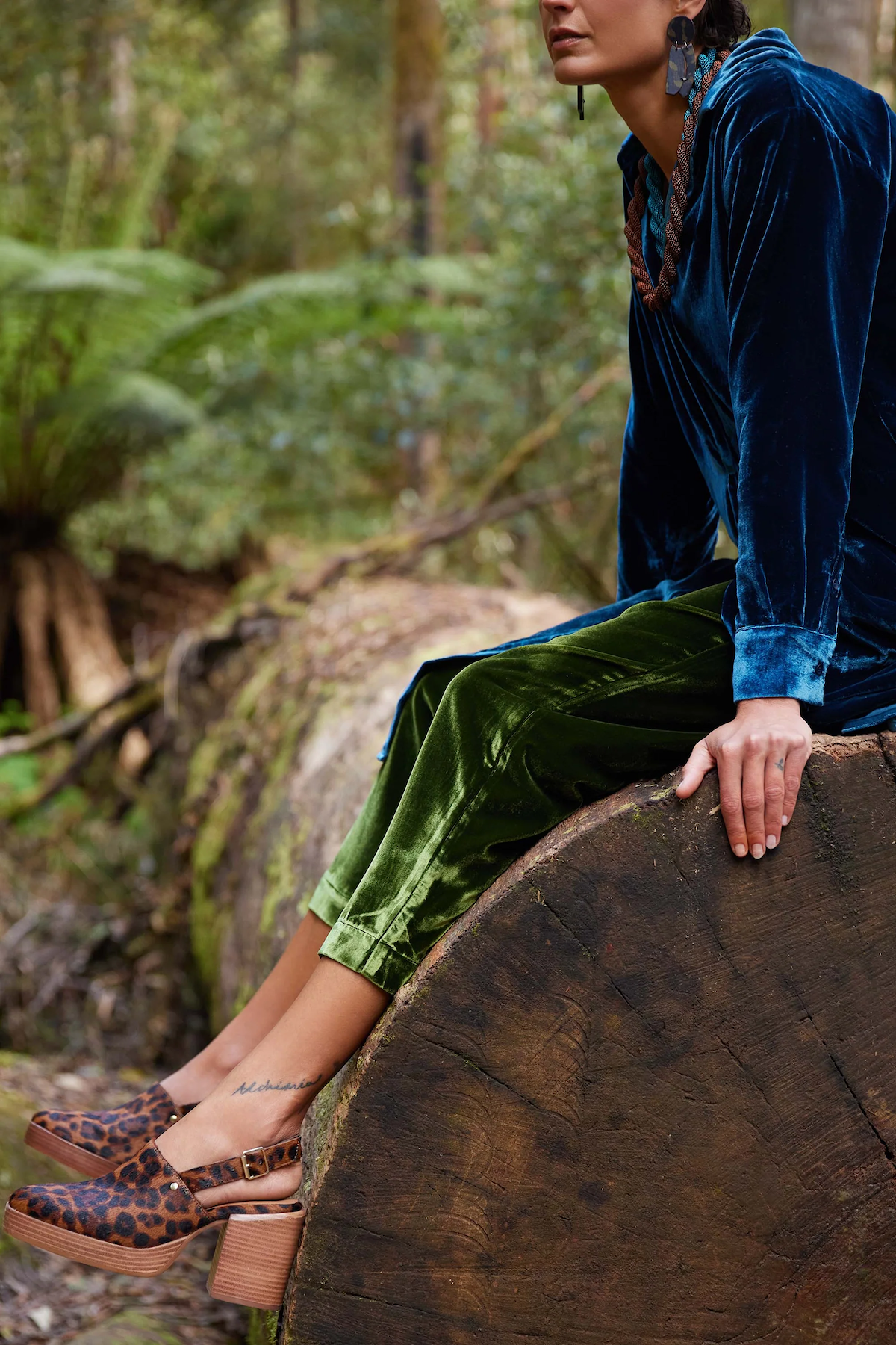 Elk Suuri Velvet Pant - Moss Green