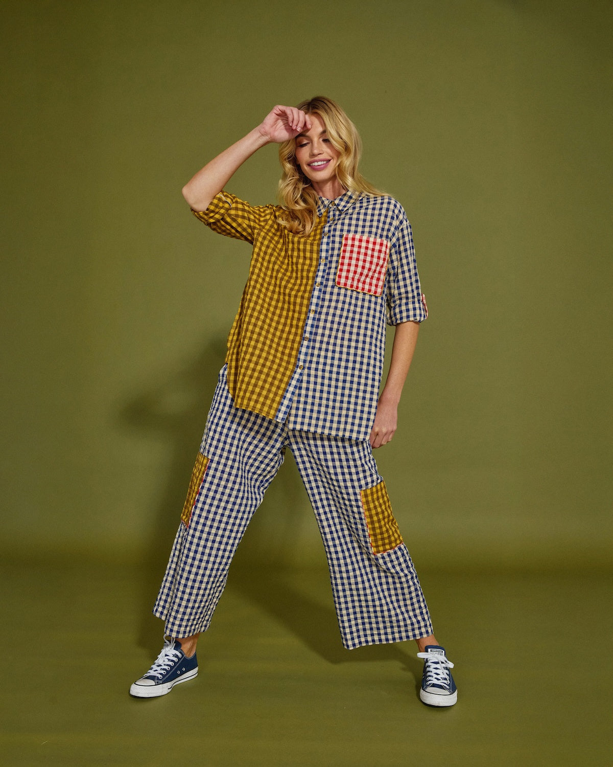 Boom Shankar Evelina Pant - Navy Spliced