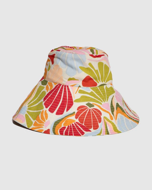 Boom Shankar Wide Brim Bucket Hat - Colada/Ailana Stripe