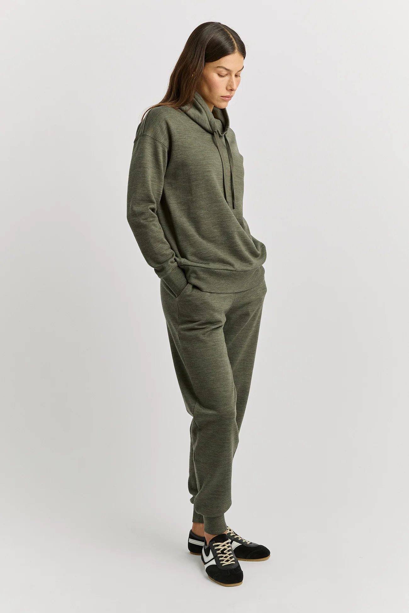 Toorallie Lounge Funnel Neck - Kale