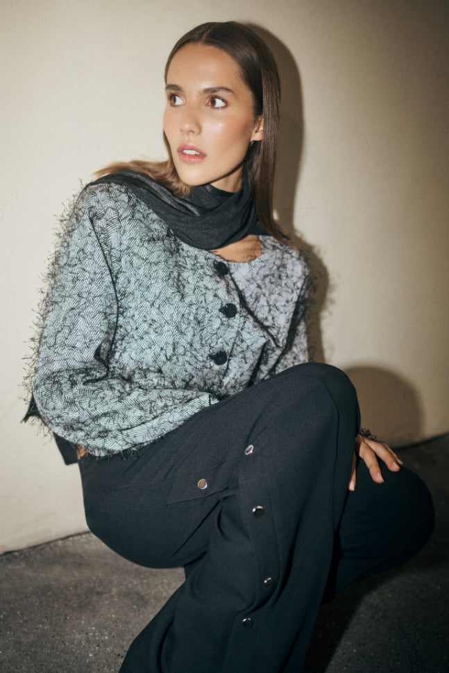 Karen By Simonsen Cora Short Blazer - Thunderstorm