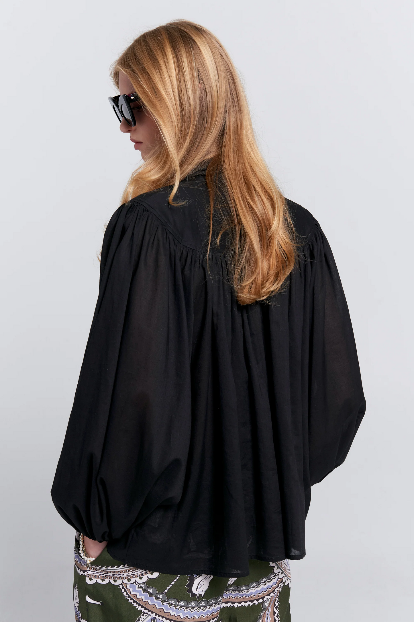 Karen Walker Reining Bow Blouse - Black