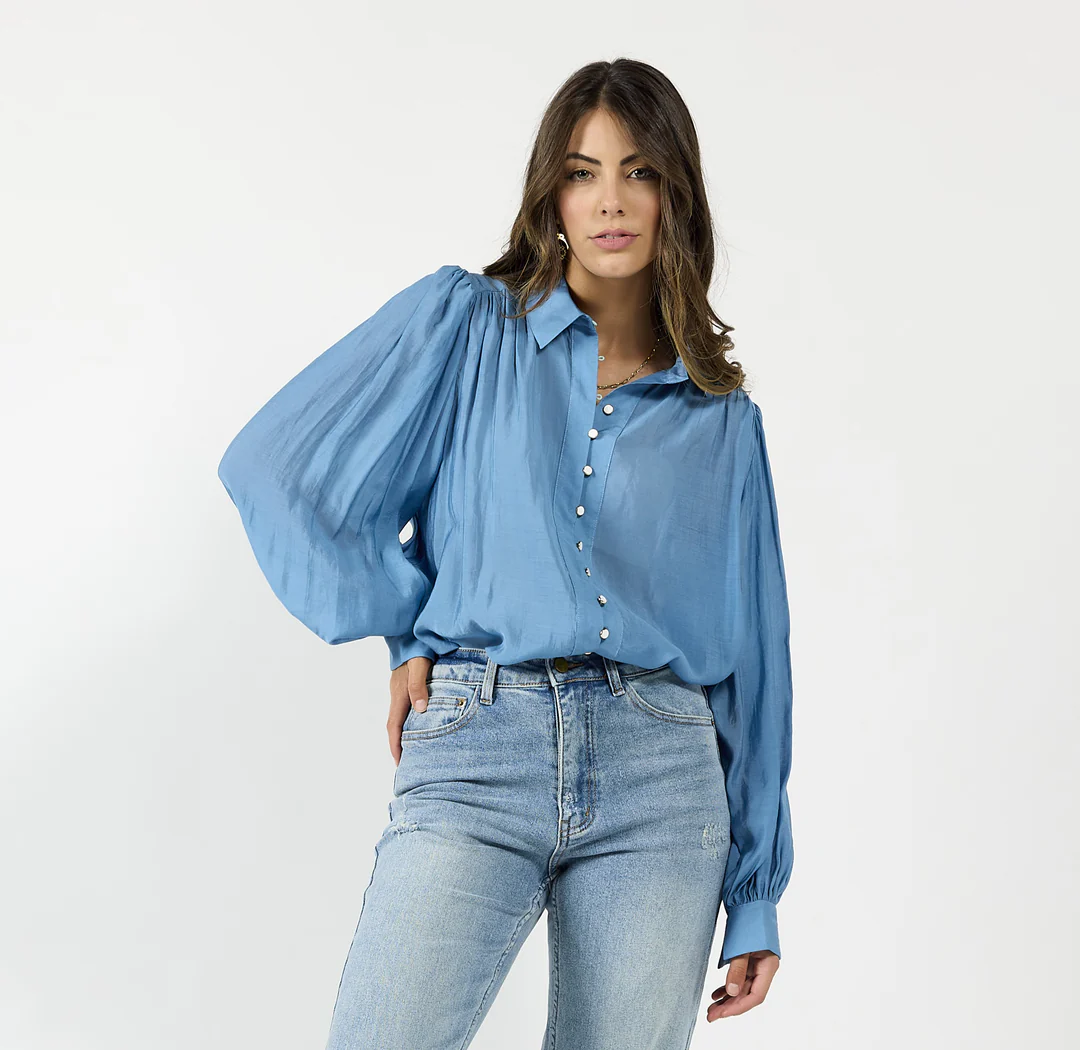 Drama The Label Bristol Blouse - Cornflower