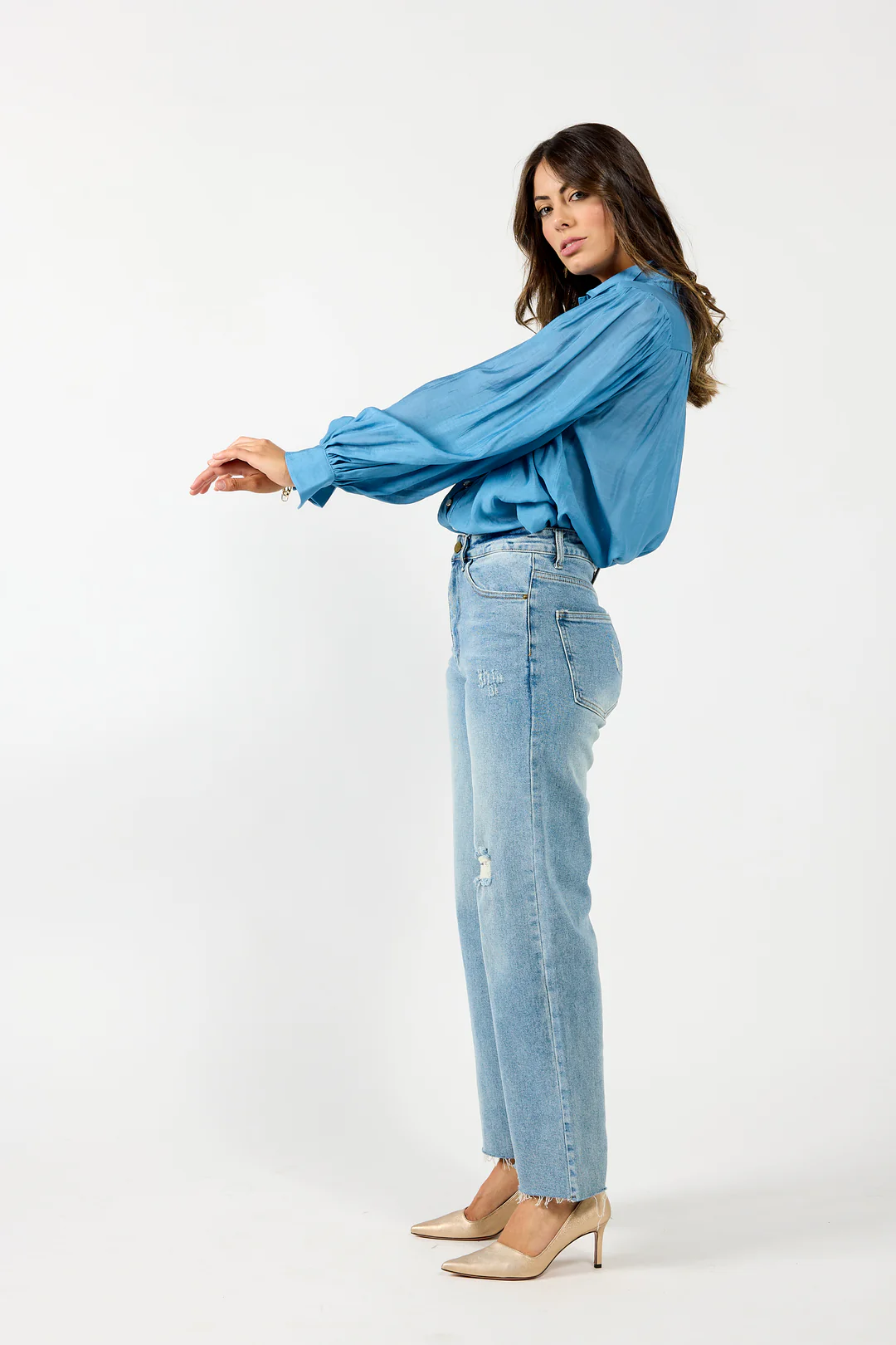 Drama The Label Bristol Blouse - Cornflower