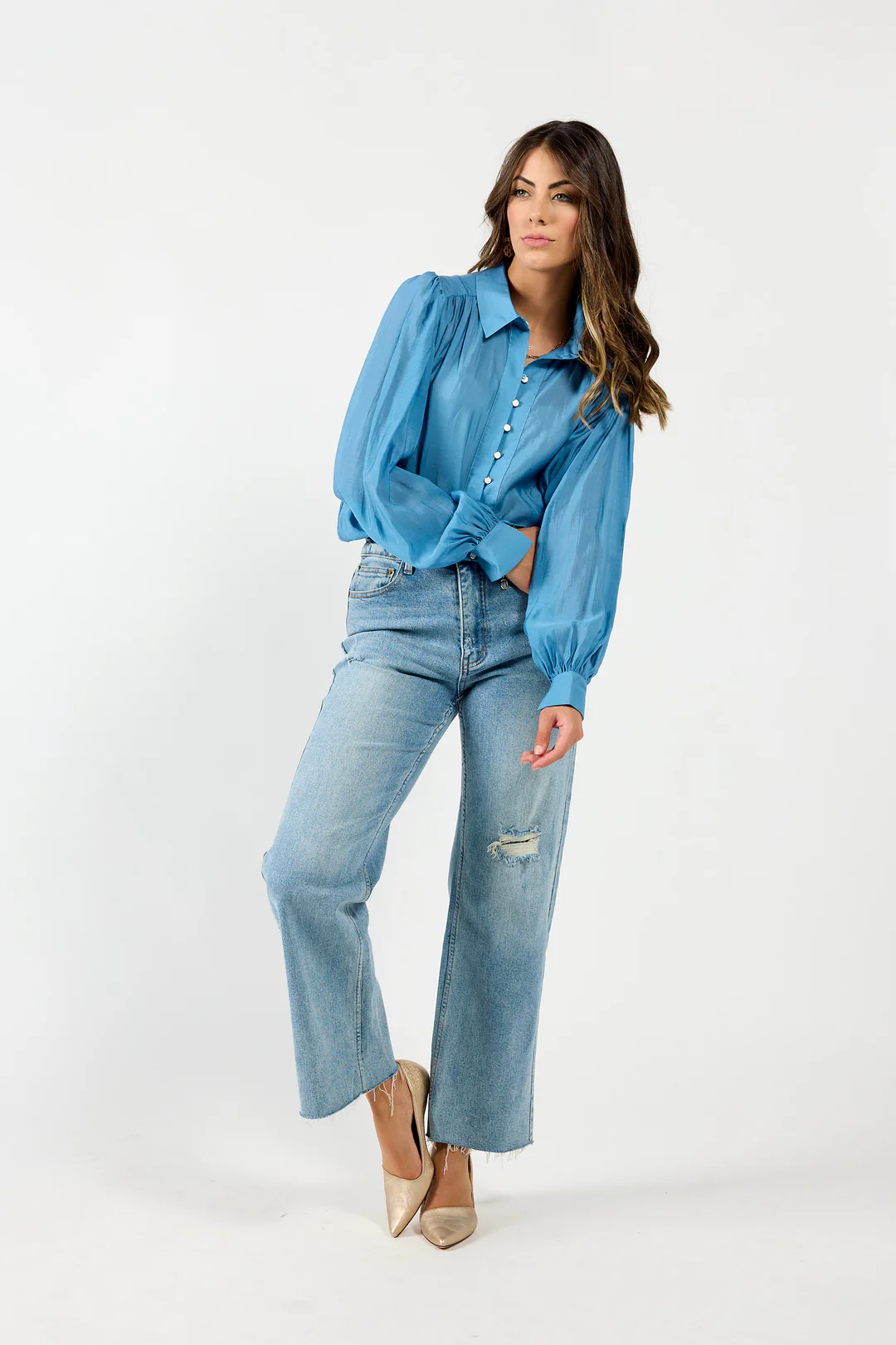 Drama The Label Bristol Blouse - Cornflower