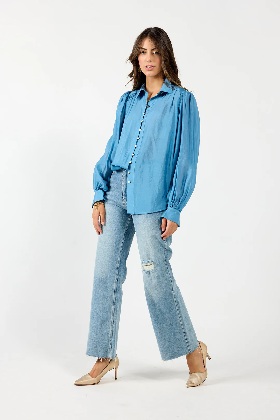 Drama The Label Bristol Blouse - Cornflower