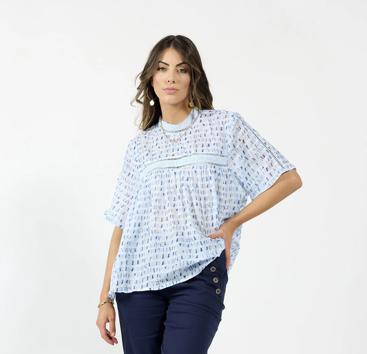 Drama The Label Cypress Blouse - Blue Water