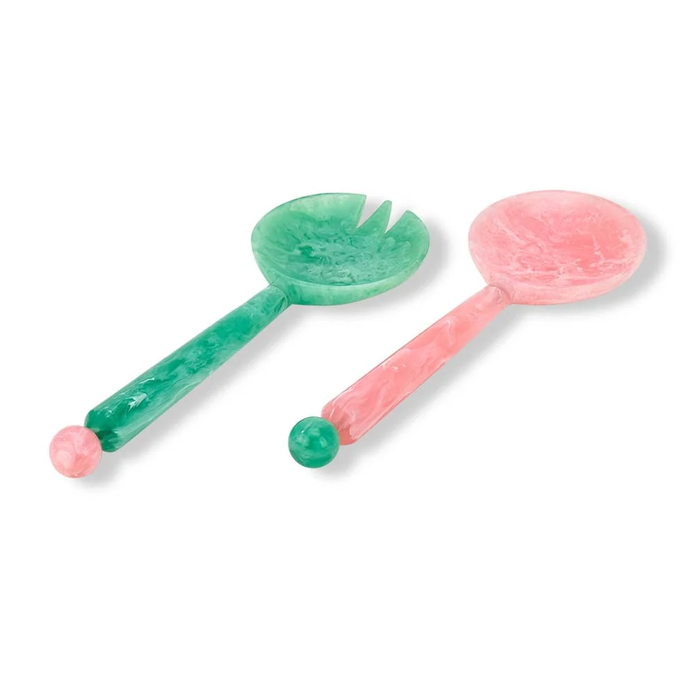 Annabel Trends Resin Salad Server Set of 2 - Pink & Green