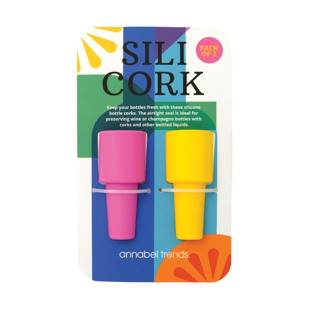 Annabel Trends Silicork Wine Stopper - Pink & Yellow
