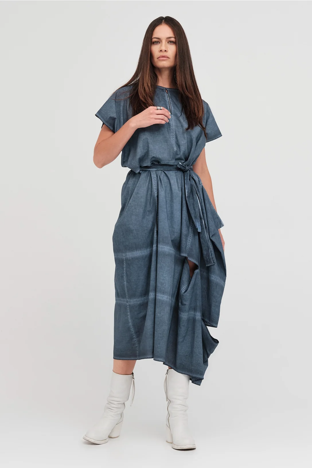 Taylor Bisect Dress - Diffused Indigo
