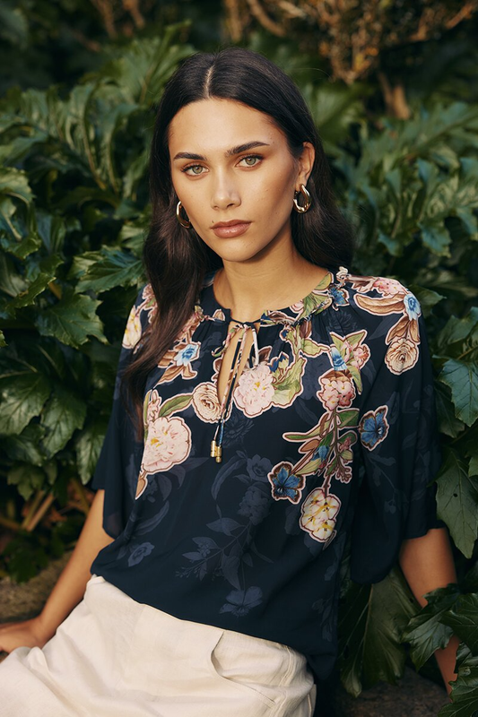 Loobies Story Maeve Blouse - Indigo Multi