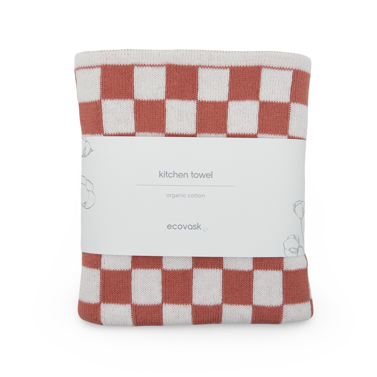 Ecovask Kitchen Towel - Coral Chequer