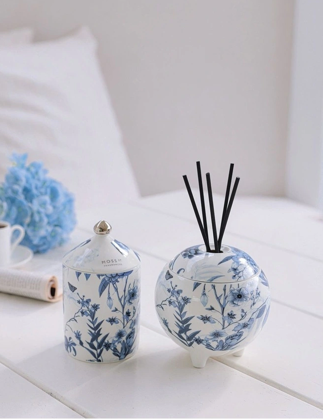 Moss St. Ceramic Diffuser 100ml - Peony & Apple Blossom