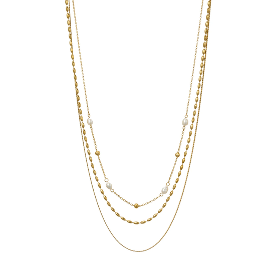 Lindi Kingi Triple Cascade Necklace - Gold