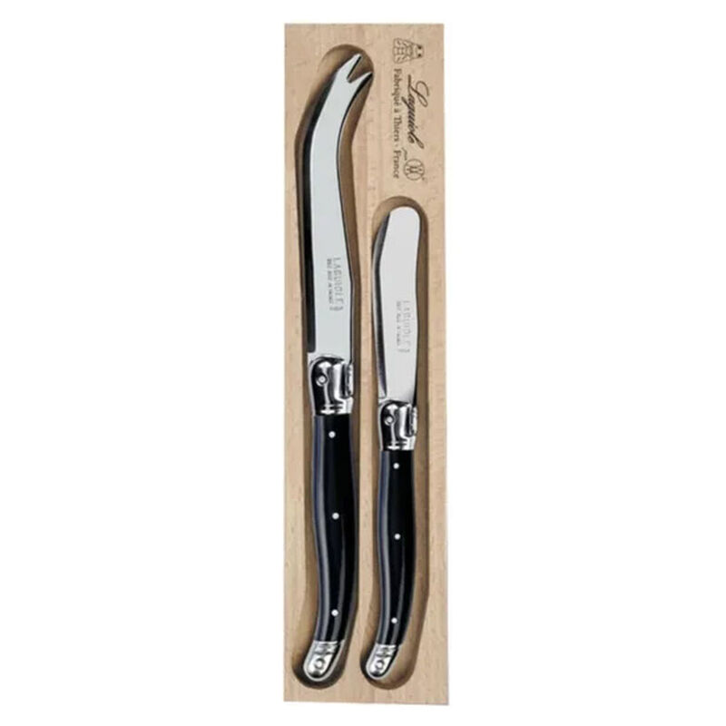 Laguiole Cheese Knife/Spreader 2pc - Black