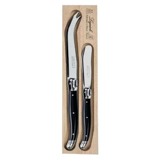 Laguiole Cheese Knife/Spreader 2pc - Black
